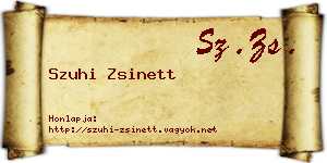 Szuhi Zsinett névjegykártya